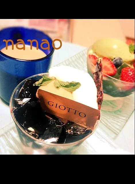 GIOTTOのコーヒーゼリーと、抹茶のムース💕|ナナオさん