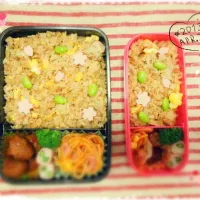 Snapdishの料理写真:ツナ玉炒飯弁当|あさりさん