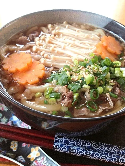 すき焼きのリメイク   エノキ・肉うどん|Hiromiromiさん