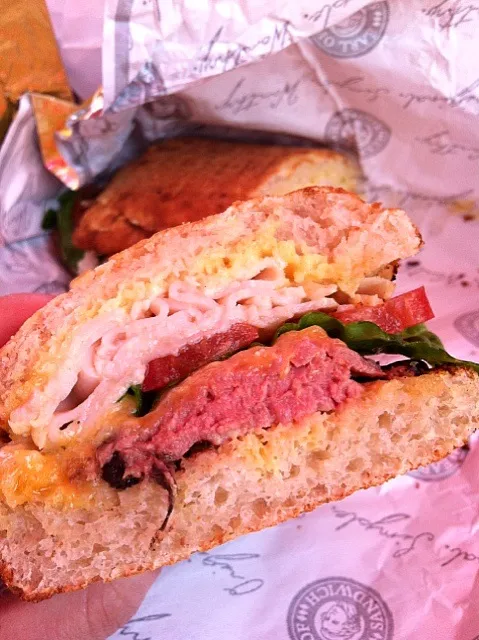 Snapdishの料理写真:Roast Beef and Turkey sandwich with cheese and house mayo/mustard|Juliee ~ ジュリーさん