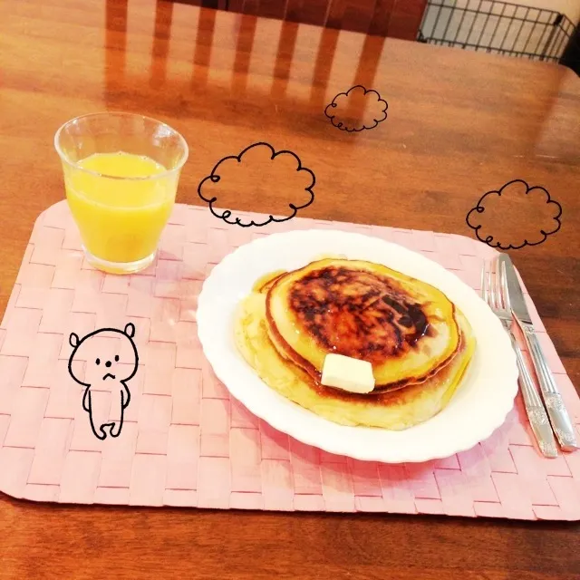 焦がしてしもーたホットケーキ。|なのはなさん