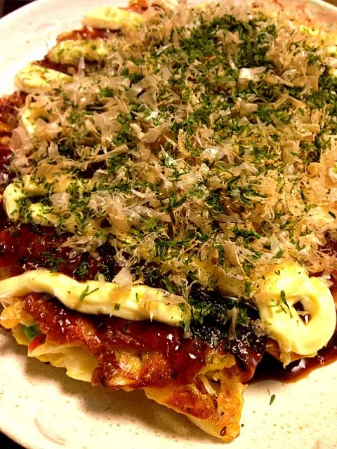 水分は長芋のみお好み焼きソースも手作りカリふわお好み焼き|IGGYさん