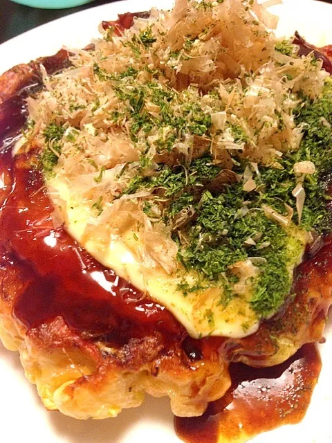 水分は長芋のみお好み焼きソースも手作りカリカリふわふわお好み焼き！！|IGGYさん