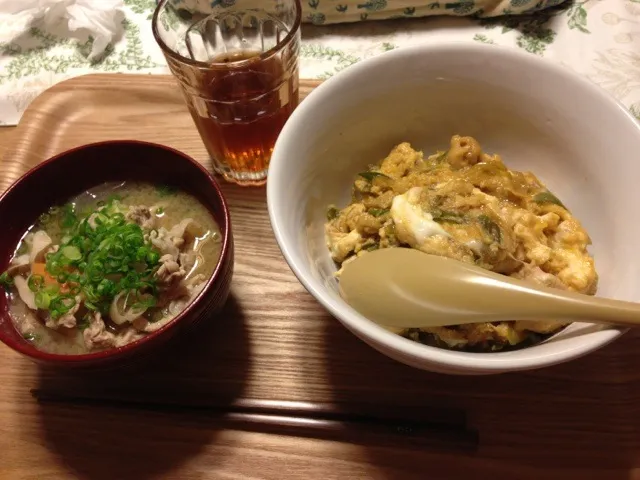 親子丼 豚汁|ともみさん