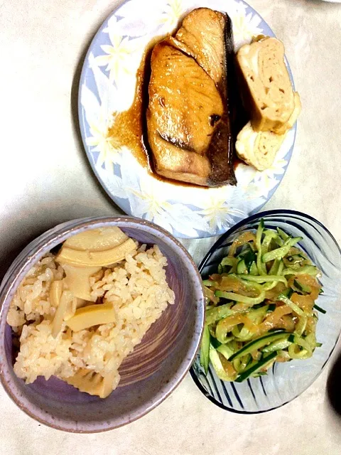 ぶりの照り焼きと筍ご飯|さやか丸さん