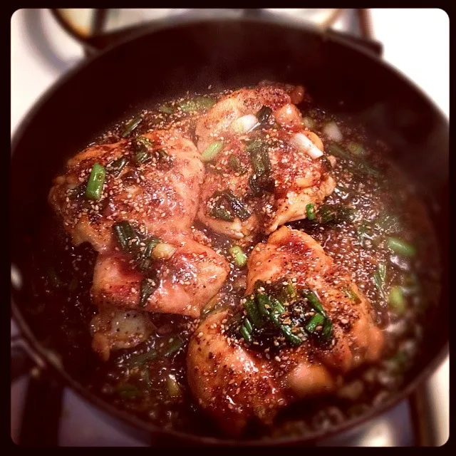 Teriyaki chicken with scallions.|Yasmeen 🌺さん