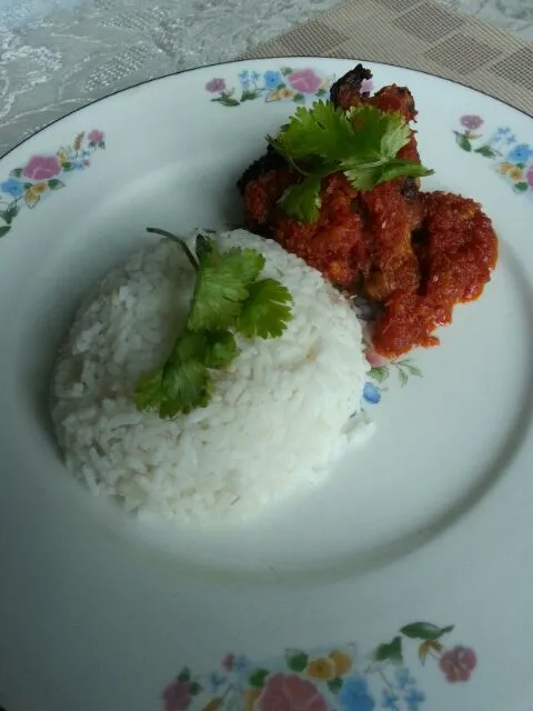 Grilled Chicken Balado with White Rice|Mrs BNazさん