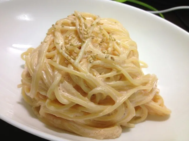 昨日作ったディップを絡めたパスタ|柚季。さん