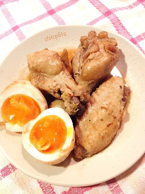 Drumsticks with Chinese soybean paste - 鶏肉豆豉煮と半熟煮たまご|chitopilitaさん