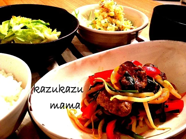 春色カレー風味のレバニラ炒め🌸|kazukazumamaさん