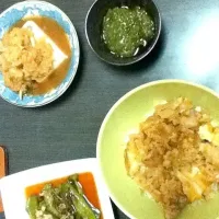 親子丼とピーマン煮浸し|まこさん