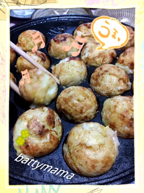 Snapdishの料理写真:battymamaの晩ごはん~☆4/28☆今日はたこ焼きﾊﾟｰﾃｨｰ|ばってぃーまま＠♪さん