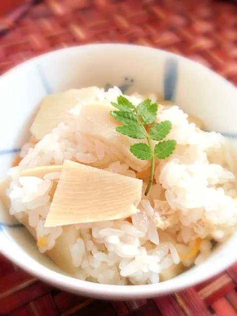 Snapdishの料理写真:Steamed rice with bamboo shoots✨筍おこわ|🌈Ami🍻さん