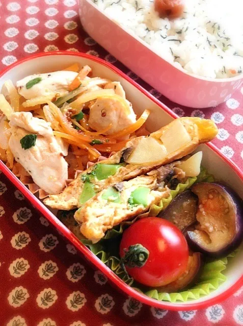 Snapdishの料理写真:鶏ささみのマリネ弁当|tomoさん