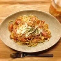 ウインナーとキノコのコンソメパスタ|ともみさん