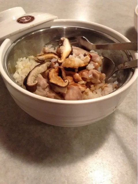 Mushroom & Chicken Steam Rice|angela angieさん