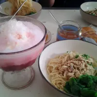 chicken noodle and iced red bean|tasya adistyaさん