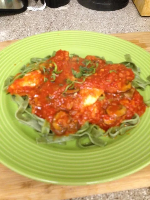 Fennel breaded tilapia marinara|lavenderloveさん