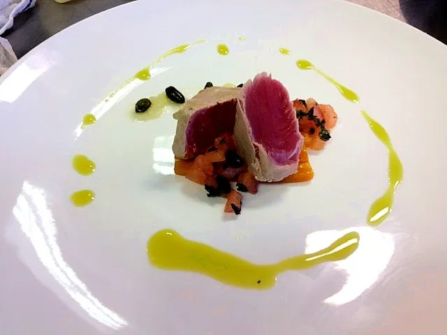 Tuna Escabech on a bed of pickled carrots|Angie Yapさん