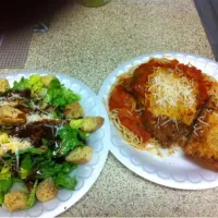 Snapdishの料理写真:Chk parm w/ salad|jenniferさん