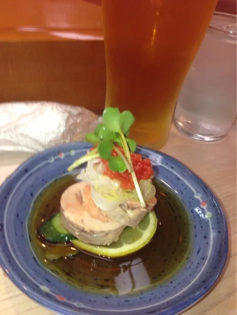 Snapdishの料理写真:あん肝とビール🍺最高♡|マイさん