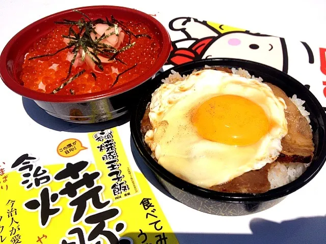 Snapdishの料理写真:いくら丼、今治焼豚玉子飯|離乳食完了期 1歳さん