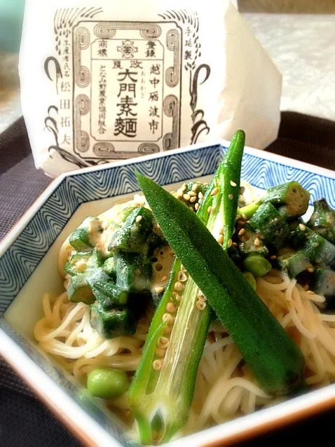 オクラ素麺胡麻ダレで|148496beさん