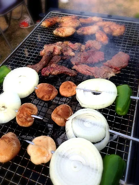 米寿祝い前夜祭スタート！BBQ party for the eve of "beiji" celebration has just started!|うきさん