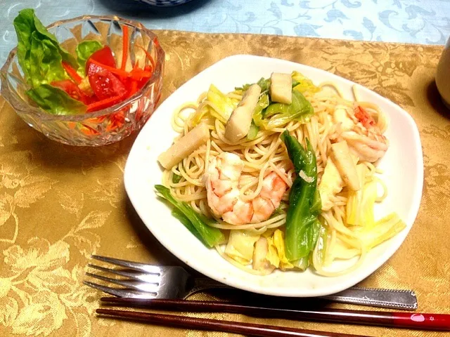 筍と海老、キャベツのパスタ|あやさん