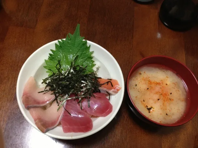 海鮮丼、味噌汁|ゆきさん