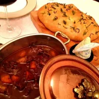 Oxtail stew with rosemary focaccia|Sandra Wanさん