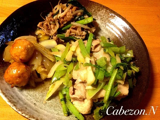 Snapdishの料理写真:昨日の賄い  肉三昧プレート|Cabezon.Nakamuraさん