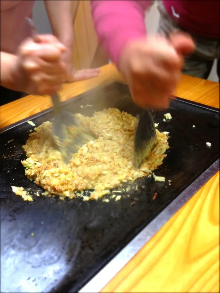 明太餅チーズもんじゃ焼き|寺尾真次さん