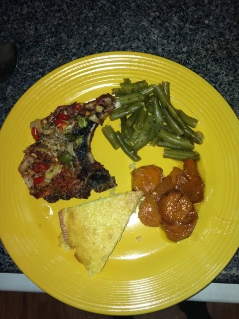 Pork chops ... Green beans .. And yams ...|nickey featherさん