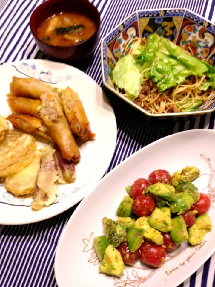 Snapdishの料理写真:冷蔵庫整理の晩御飯(^^;;|ぺぽりさん