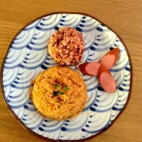 cornbeef with egg and mexican seafood rice|sheryl graceさん