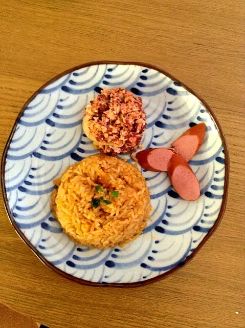 cornbeef with egg and mexican seafood rice|sheryl graceさん