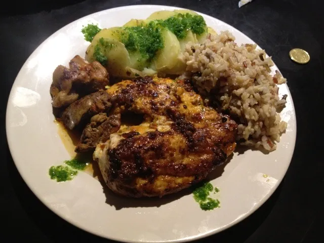 Chicken breast, red pepper tomato pesto, wild rice|Tasso Apostolopoulosさん