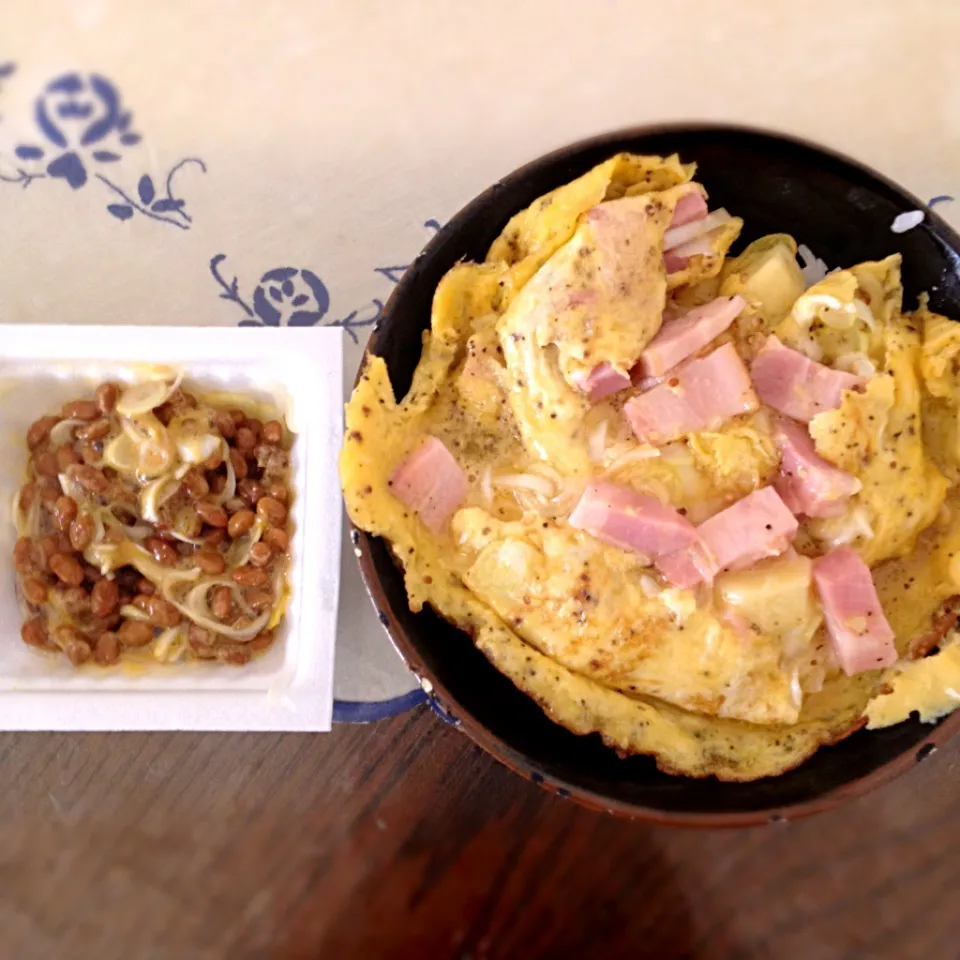 Egg-don and Natto.|Comer Ruyeeさん