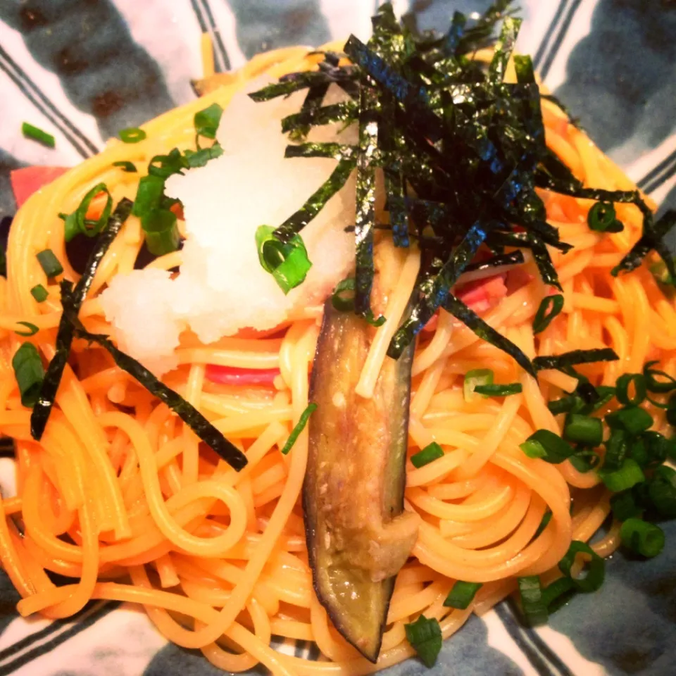 お茄子とベーコンの和風パスタ🍝❤|原 舞知子さん