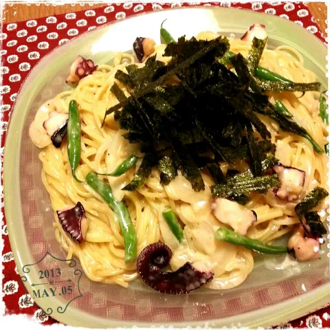 Snapdishの料理写真:✦イカといんげんのクリームPasta✦|*ikuko*さん