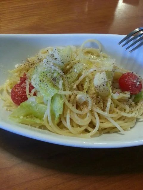 キャベツとアンチョビのスパゲッティ|てつさん