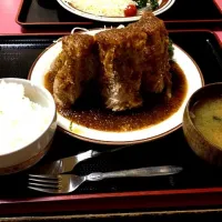 Snapdishの料理写真:ポークステーキ定食|makotoさん