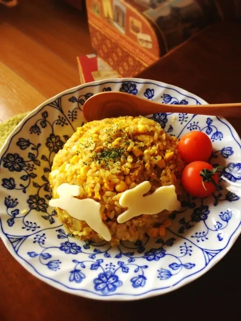 カレーピラフとうさぎさん|まめこさん