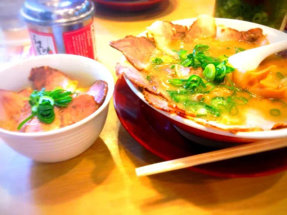 チャーシュー麺と焼き豚飯|悠斗さん