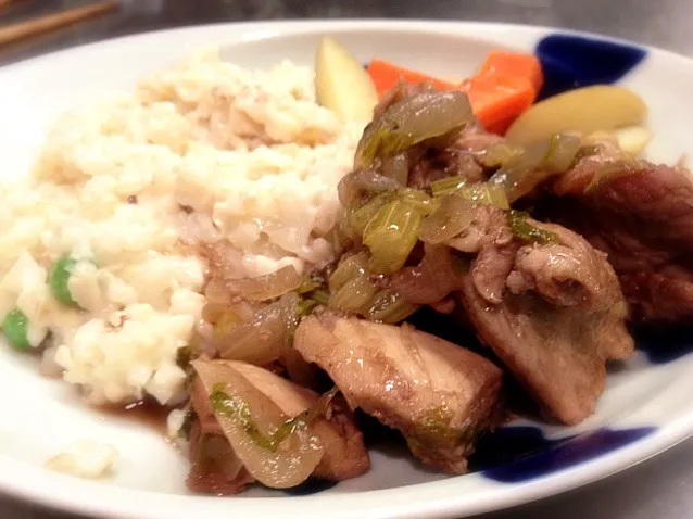 鶏肉赤ワイン煮込み定食。|松浦有里さん