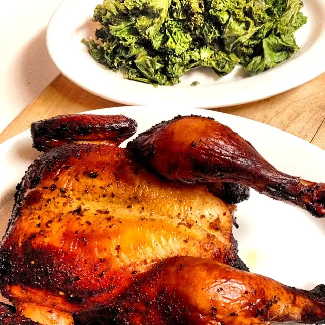 Grilled chicken, steamed kale, miso dressing|andrew franciscoさん