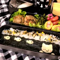 Snapdishの料理写真:はちさんのニャンコ弁当🐱