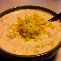 Snapdishの料理写真:Clam Chowder with corns|不掉毛的小兔さん