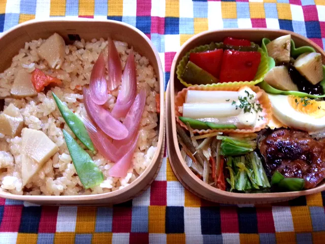 130508 今日のべんとう　たけのこご飯と鶏の塩麹焼き弁当|EUREKAさん